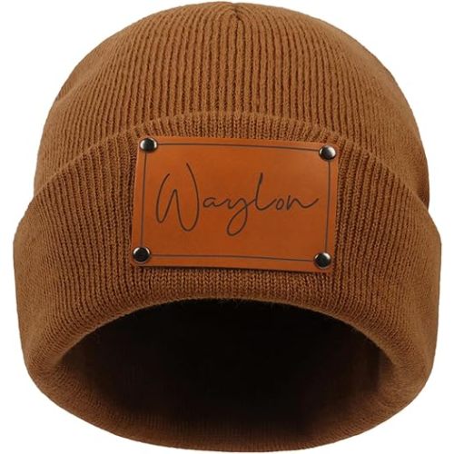 Custom Name Baby Hats for Boys Girls, Personalized Beanies for Infants Toddlers Adults, Newborn Winter Knitted Hat
