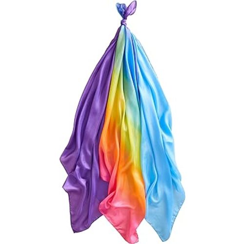 Sarah's Silks Set of 3 Playsilks | Rainbow, Sky Blue, and Purple