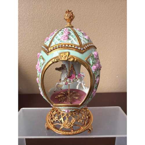 Franklin Mint House of Fabergé Carousel Horse Musical Egg - No Box or COA