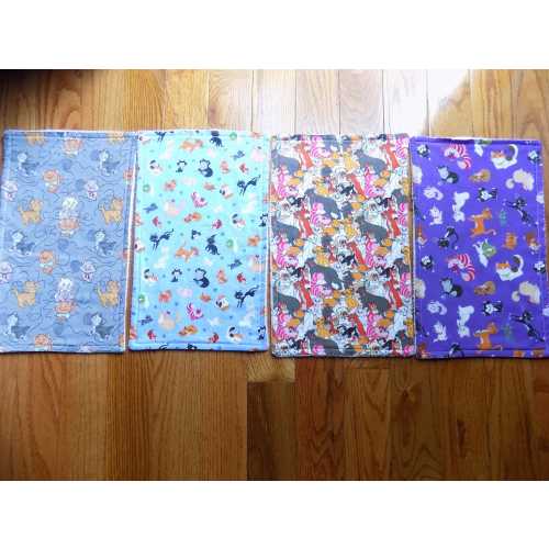 Set of 4 Disney Cats Burp Cloths - Baby Shower Gift