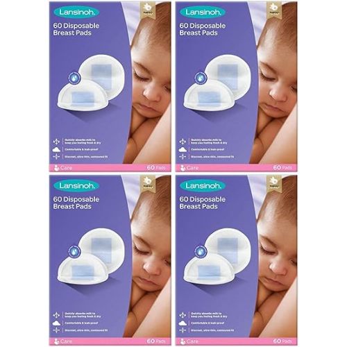 Lansinoh Nursing Pads Stay Dry 60 Each ( Pack of 4 )