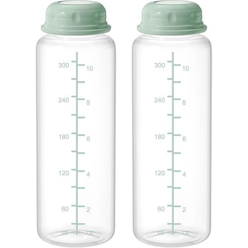 Milk Storage Bottle, Compatible with Momcozy Breast Milk Cooler, Also Compatible with Dr. Brown’s and Most Other Narrow Baby Bottle Nipples, 2PCS