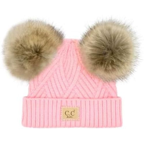 C.C Babies' Faux Fur Pom Pom Beanie