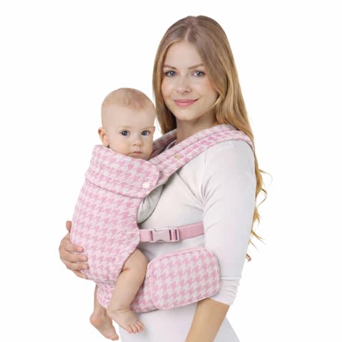 Ergonomic Baby Carrier Newborn to Toddler, Infant Baby Carrier Pink | Toddler Carrier & Newborn Carrier with Head Support, Front & Back Carry Kangaroo Baby Carrier for 0-36 Months