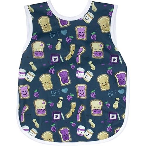 BapronBaby PBJ Pals Bapron - No Neck Tie Safer Bib for Baby & Toddler - Soft Waterproof Stain Resistant - Machine Washable - Sz Baby/Toddler 6m-3T
