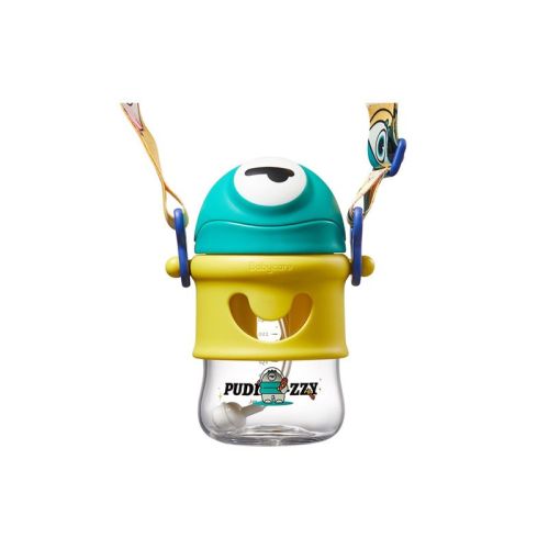 Bc Babycare Pudizzy Baby Toddler Tritan Sippy Cup with Strap Weighted Straw Easy Grip BPA-Free Drinking Cup 6+ Months