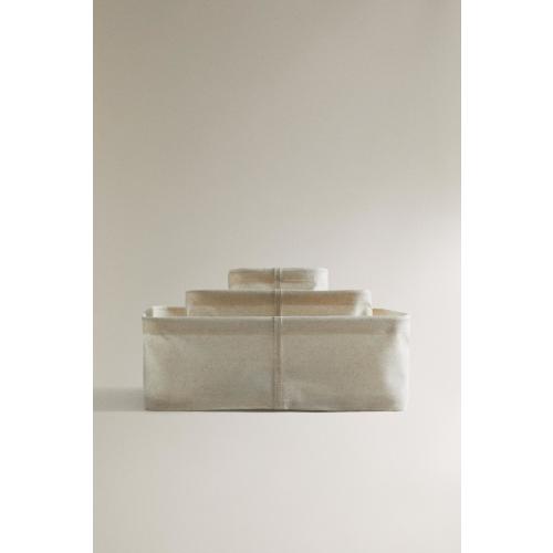 LINEN ORGANIZER BASKET - Light beige | ZARA United States