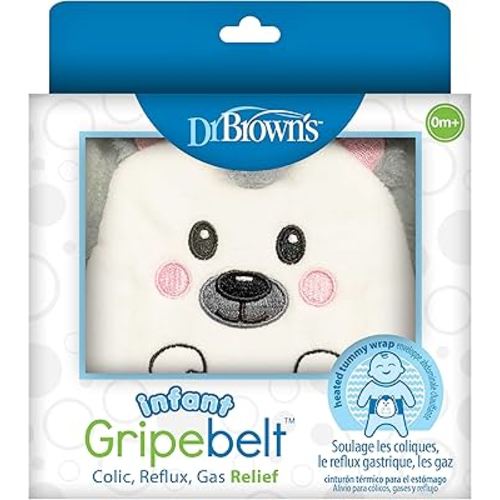 Dr. Brown's Infant Gripebelt Heated Belly Band, Soothe Baby's Tummy with Gentle Warmth and Compression, Hedgehog, 0m+