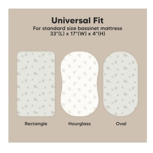 Elephant-2Pk Organic Bassinet Sheets