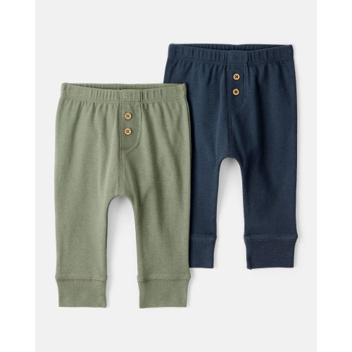 Baby Boy 2-Pack 100% Cotton Pull-On Pants - Green/Navy - Carter's | Carter's