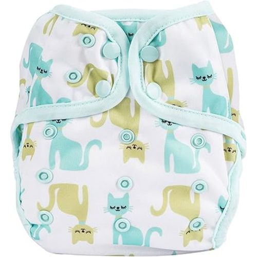 OsoCozy One Size Cloth Diaper Covers - Adjustable Snap Fit & Double Leg Gussets for Baby Boys & Girls from 8-35 Pounds. Use with Prefold, Flat or Fitted Cloth Diapers or Snap-in Inserts.