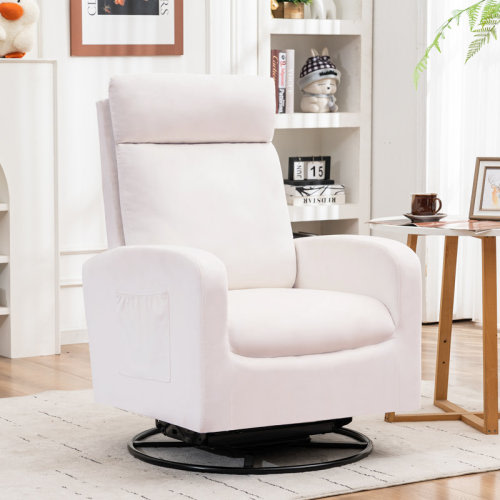 Ebern Designs 28" Upholstered Swivel Chair with High Back & Reviews | Wayfair