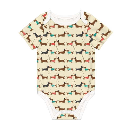 Rocae Dachshund Dog for Baby Climbing Clothes Soft Baby Romper for Active Infants Comfortable and Breathable Crawling Jumpsuit Unisex Baby Outfit 6 Months