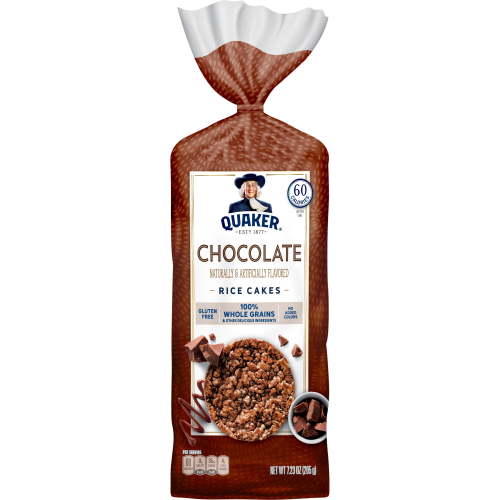 Quaker Whole Grain Chocolate Rice Cakes, Gluten Free, Crispy and Crunchy, 7.23 oz