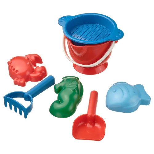 SANDIG 7-piece sand play set - multicolor