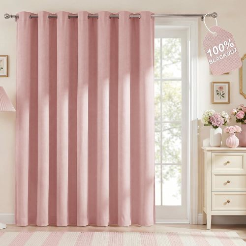Pink Blackout Curtains, W100xL84 - 1 Panel