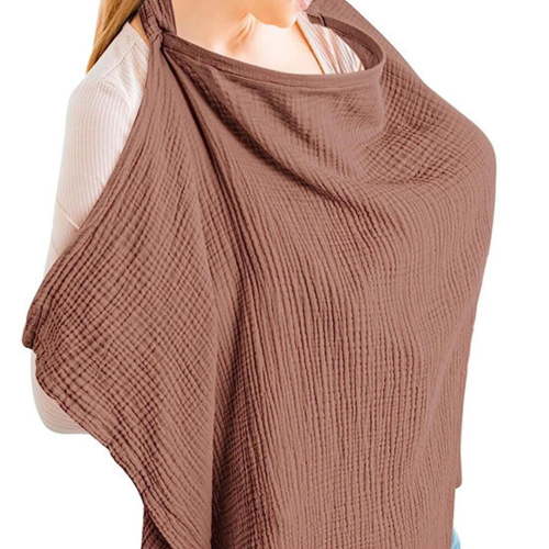 QAOlDH Muslin Nursing Cover for Baby Breastfeeding,Soft Breathable Breastfeeding Cover with Rigid Hoop,Adjustable Privacy Nursing Apron Cover for Mom Mother K5P2
