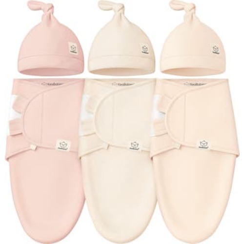 3-Pack Soothe Swaddle Wraps with Knot Hats, Medium
