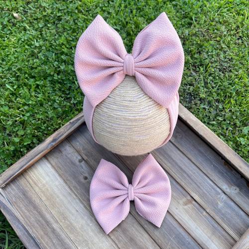 Dusty Pink Headwrap, Spring Dusty Pink Headwrap, Spring Baby Bow, Easter Pink Headwrap, Pastel Pink Headwrap, Dusty Pink Bow
