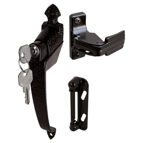 Prime-Line 1-3/4", Black, Colonial Push Button Lock w/Key (Single Pack) | Colonial Style, With Key