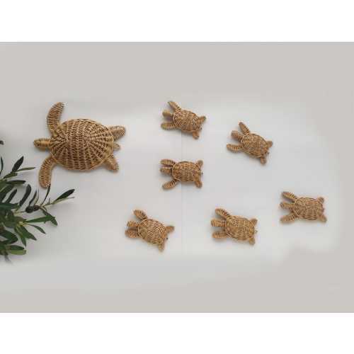 Wicker Turtle Hanging Decor, Coastal Beach Nursery decorate, Nautical tropical House Wall Decor