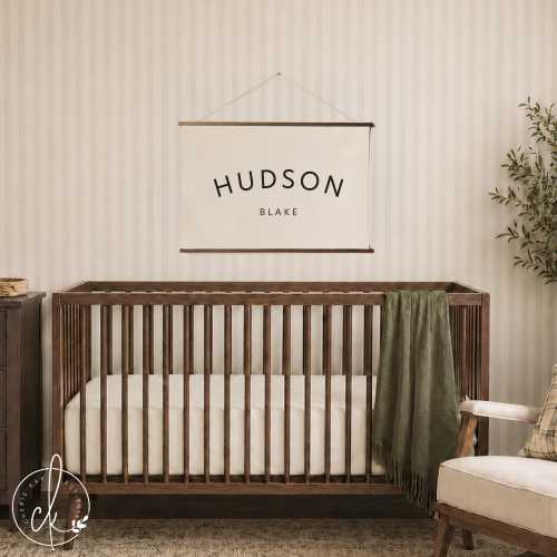 Custom Baby Name | Wall Hanging | Canvas Art | Personalized Baby Gift | Nursery Decor | Hudson Blake