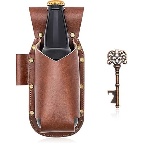 Beer Holster, Beer Holster for Men,Bottle Opener Included Beer Gift for Men,Hands-Free at Parties, Barbecues, Camping