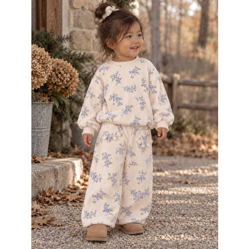Oversized Sweatshirt and Wide Leg Pant, Sweet Hanna Floral Velour