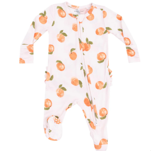 2 Way Zipper Ruffle Back Footie - Watercolor Peaches – Angel Dear