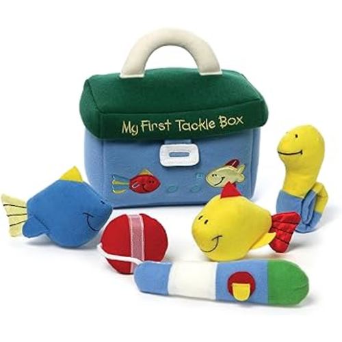 GUND Baby Play Soft Collection, My First Tackle Box 5-Piece Plush Playset with Rattle, Squeaker and Crinkle Plush Toys, Sensory Toy for Babies and Newborns, 8”