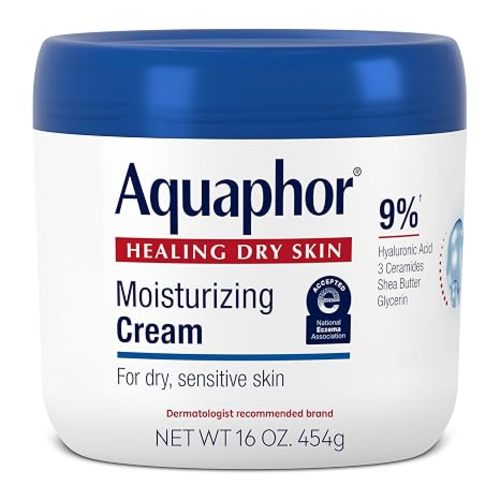 Aquaphor Moisturizing Face and Body Cream with Hyaluronic Acid, 16 OZ