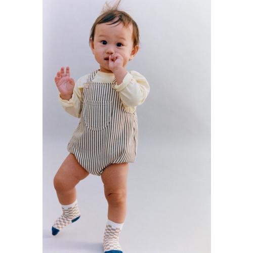 Striped Twill Romper - Ecru | ZARA United States
