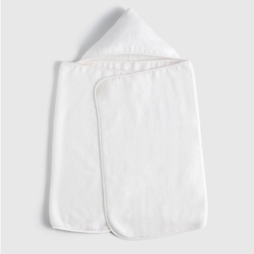 Organic Turkish Cotton Baby Hooded Towel Set 4-Pack in White