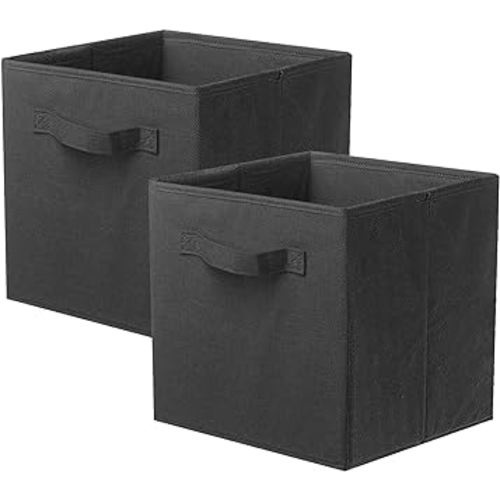 ShellKingdom Storage Bins, Foldable Fabric Storage Cubes And Cloth Storage Organizer Drawer For Closet And Toys Storage, 2 Pack (Black)