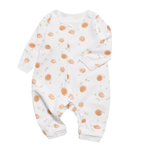 Cherie Kids 100% Organic Cotton Soft 3-24 Months Unisex Footless Newborn Baby Sleepers Pajamas Romper Boys Girls Long Sleeve