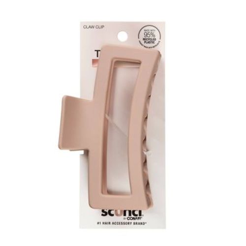 scünci Large Open Rectangle Claw Clip - Matte Blush - Thick Hair