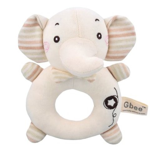 Baby Rattle (1-Pack) - Organic Cotton Sensory Play,Gentle Sound Toy for Newborns