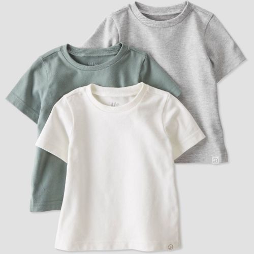 Little Planet By Carter's Baby 3pk Spring Moss T-shirt - Gray/green
