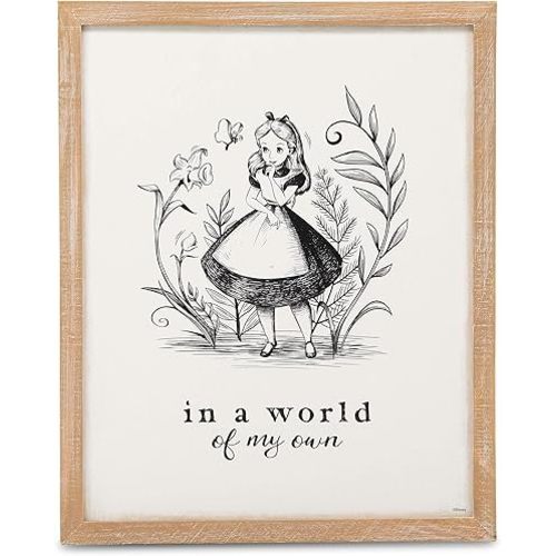 Disney Alice in Wonderland In a World of My Own Framed Wood Wall Decor