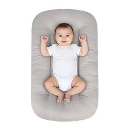 Baby Lounger for Infants Babies 0-24 Months, Bionic Organic Lounger, Soft Cotton Breathable Infant Floor Seats & Loungers for Newborn Baby Shower Gifts (Grey)