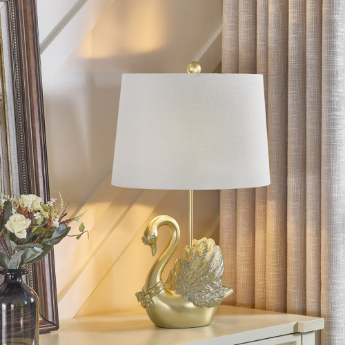 House of Hampton® 24" Resin Swan Table Lamp With Shade | Wayfair