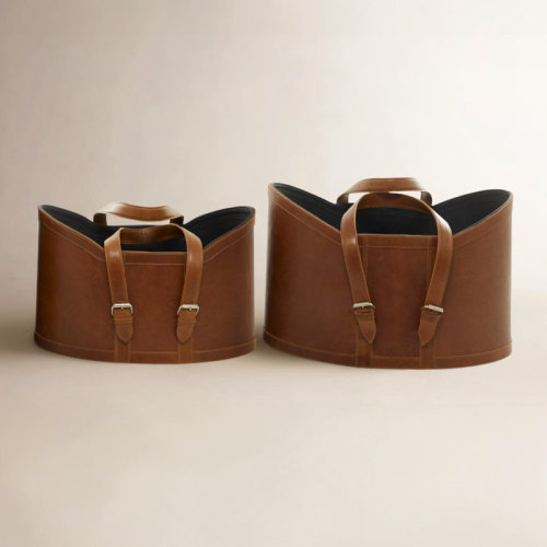 Birch Lane™ Leather Handmade Decorative and Functional Storage Basket with Handles & Reviews | Wayfair