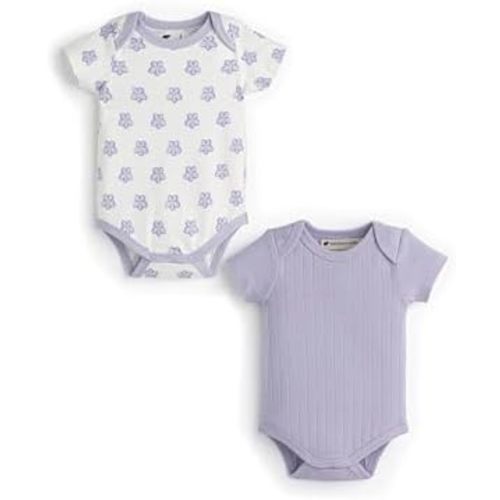 MONICA + ANDY Short Sleeve Jack & Jill Bodysuit, 100% Organic Baby Clothes for Girls & Boys, Newborn, Infant & Preemie Sizes