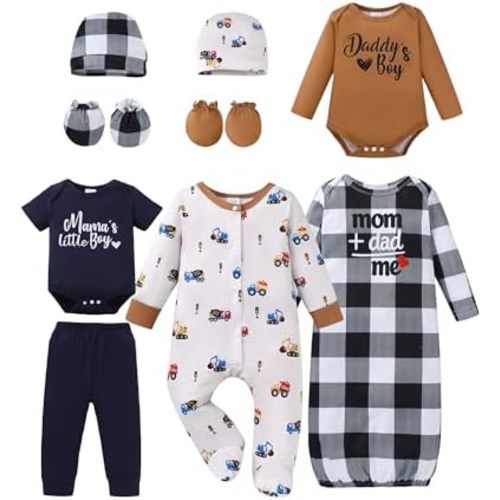 NZRVAWS Preemie Newborn Baby Clothes Infant Essential Must Have Bodysuit Layette Set 11 Piece Preemie-18 Months