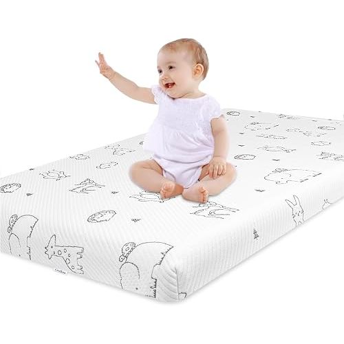 Pack and Play Mattress 38"x26"-Firm Support Foam&Soft Memory Foam