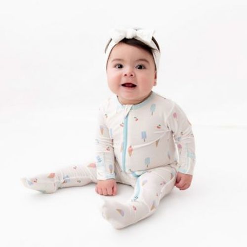 Bamboo Little Baby Soft Zippered Footie Ice Cream 3-6 months