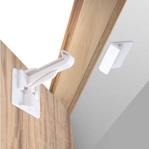 Upgraded Invisible Baby Proofing Cabinet Latch Locks (10 Pack) - No Drilling or Tools Required for Installation, Works with Most Cabinets and Drawers, Works with Countertop Overhangs, Highly Secure