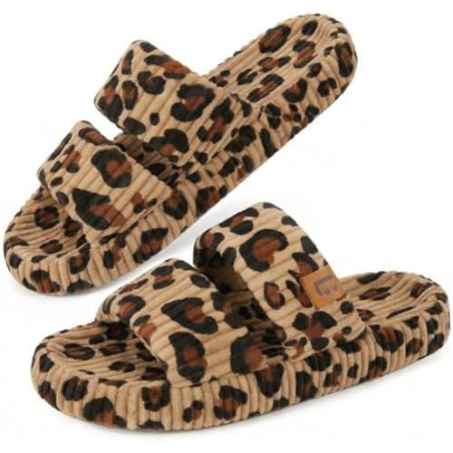 LongBay Slippers for Women Memory Foam Open Toe Slide Indoor House Shoes Slip On Bedroom Comfy Gift