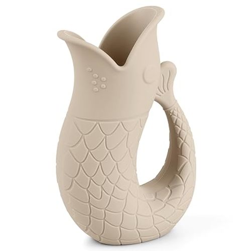 Baby Bath Rinse Cup, Silicone Shampoo Washing Rinse Cup for Kids, Bath Rinse Cup with Handle (Sand)