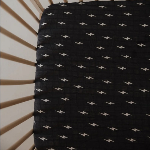 Muslin Crib Sheet | Midnight Bolt